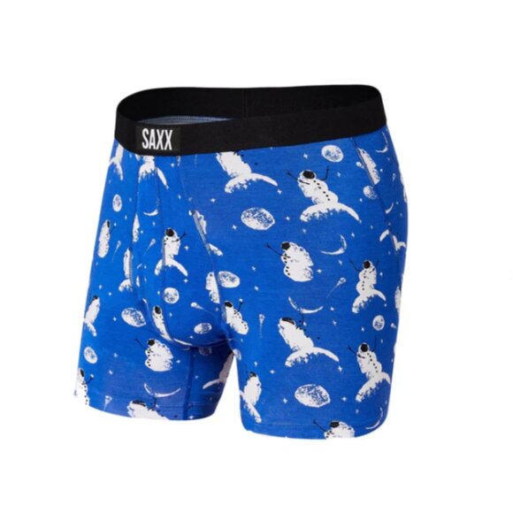 SAXX ULTRA Christmas Boxer Briefs with Fly “Astro Snowman" - Picture 1 of 4